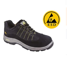 Безопасная обувь Антистатическая дышащая рабочая обувь кожаные модные мужские рабочие ботинки защитная обувь для мужчин антистатические Нескользящие