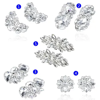 

2pcs Shoe Clip Wedding Shoes Decoration DIY Clothing Women High Heels Buckle Clips Rhinestone Fashion Decorative 5 Types