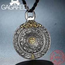 GAGAFEEl Настоящее 925 пробы Серебряное ожерелье Ваджра подвески для мужчин винтажные серебряные ювелирные изделия высокого качества