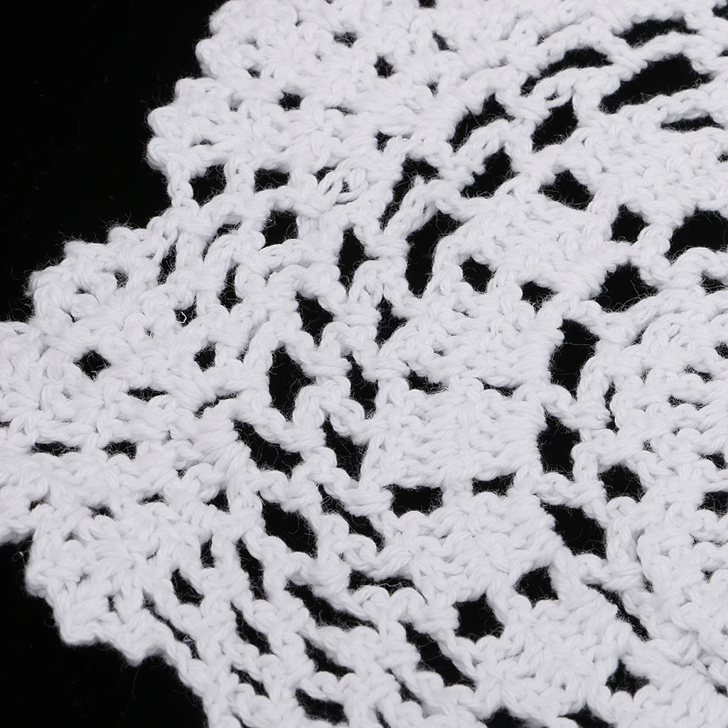 2x Handmade White Round Oval Crochet Cotton Lace Table Doilies Use as Placemats,Table Toppers or Dressing up Sofa, Dinning Table