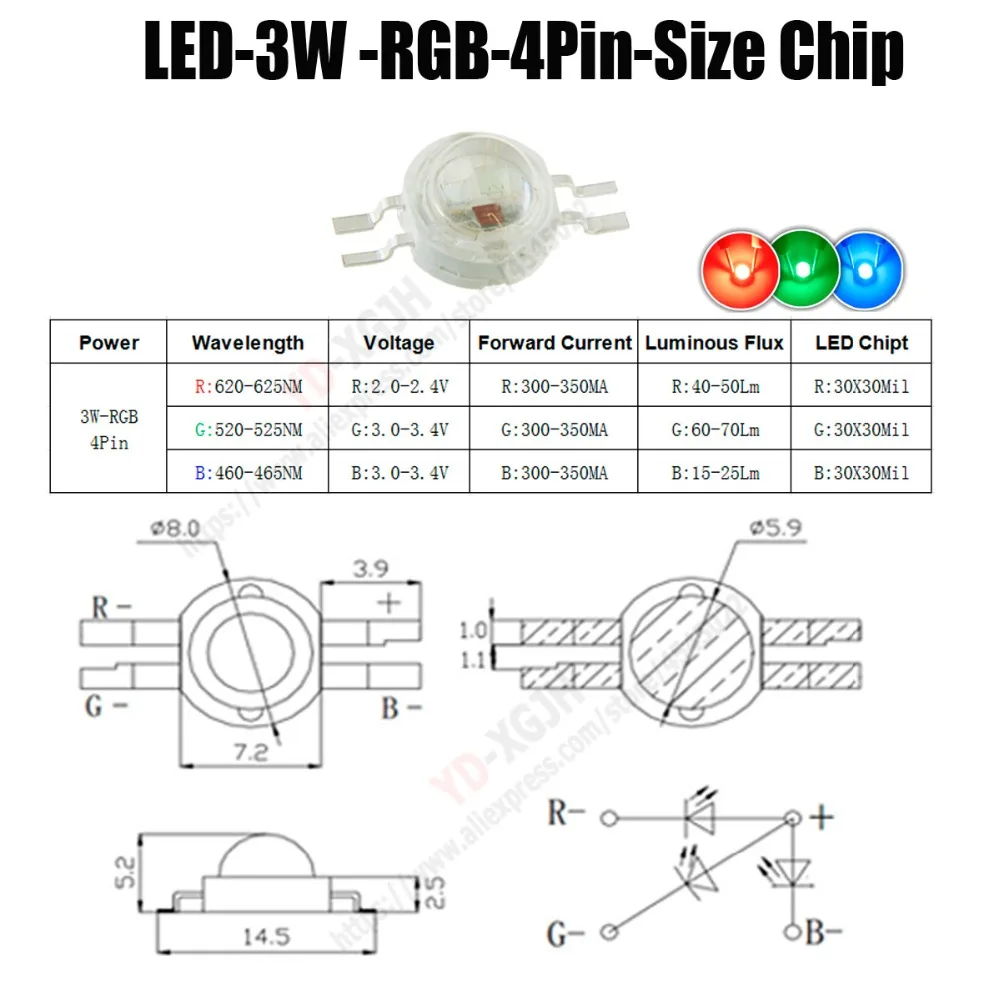 3W-RGB-4Pin尺寸图