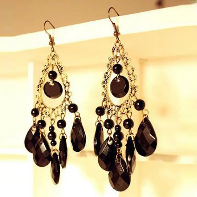 Hot Sale Chic Design Women Girls Long Imitation Rhinestone Water Earrings | Украшения и аксессуары