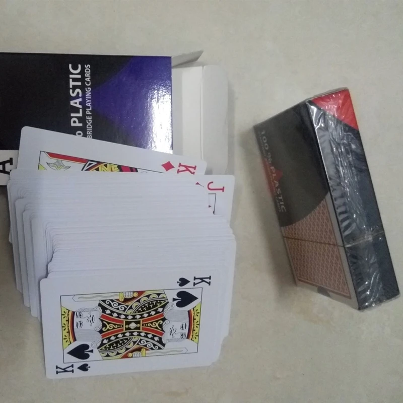 ПОКЕР 100 Пластик игральные карты синий и красный карты покер техасский холдем игральные карты Пластик ПВХ Водонепроницаемый карточные игры