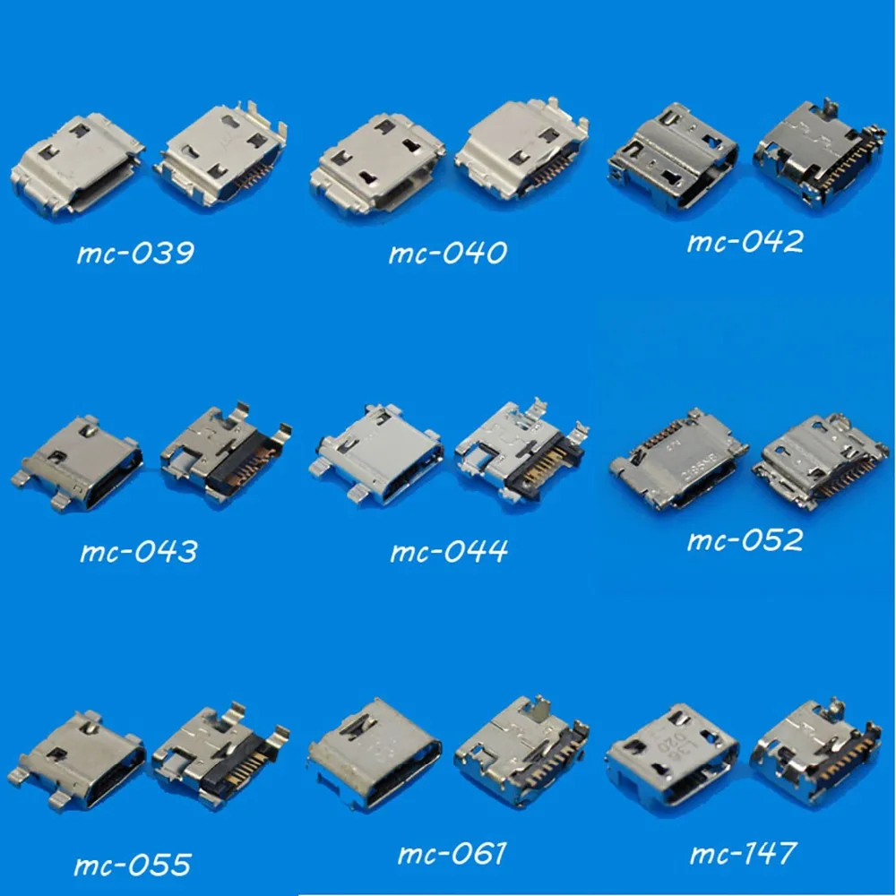 Разъем Micro USB JCD для Samsung I9000/I9200/I9220/I9300/S5830/I8190/I8262D/T999/S7562C/S3/S4 18 шт.|Шлейфы мобильных