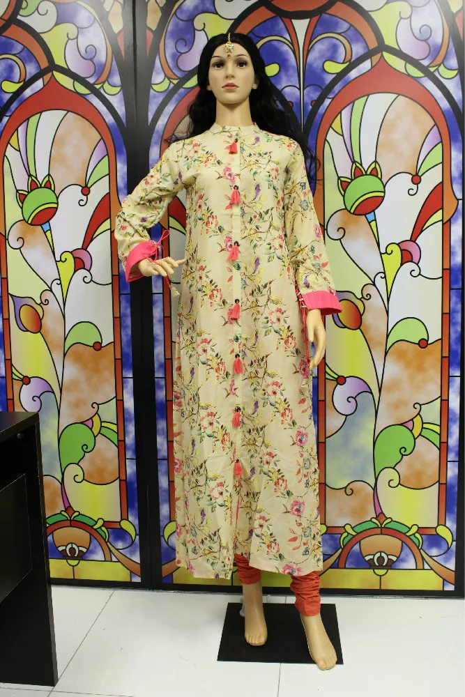 SHIGNER индийский дизайнер цифровой печати цветочный хлопок Kurta в форме туника топ Kurti женская одежда Новая повседневная
