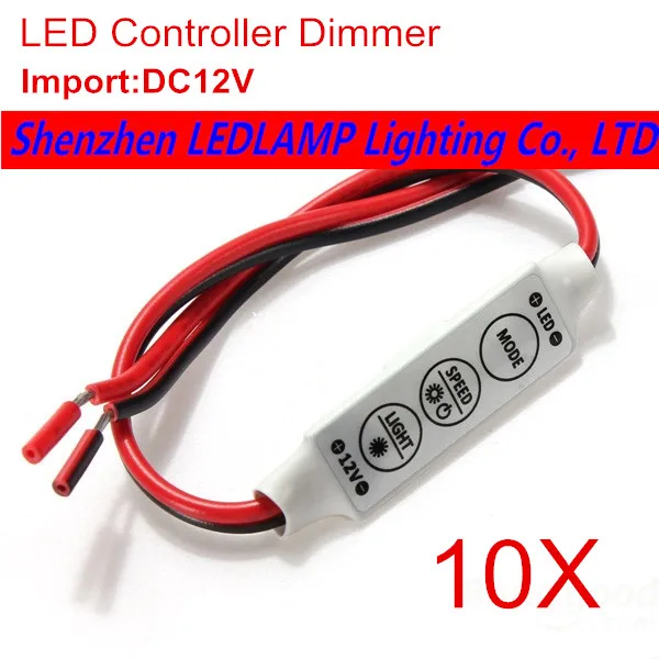 10pcs/lot Mini 3 Keys Single Color DC12V LED Controller Brightness Dimmer for led 3528 5050 strip light | Лампы и освещение