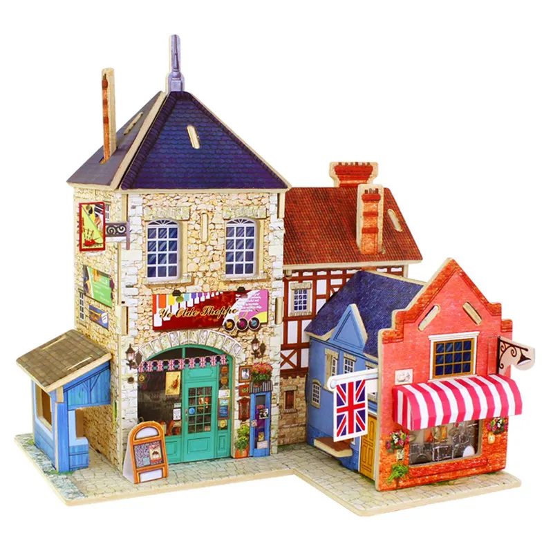 

Robotime DIY Wooden Musical Instrument Store Model Vintage Home Decor Figurine Miniature House Ornament Gift for Children F132