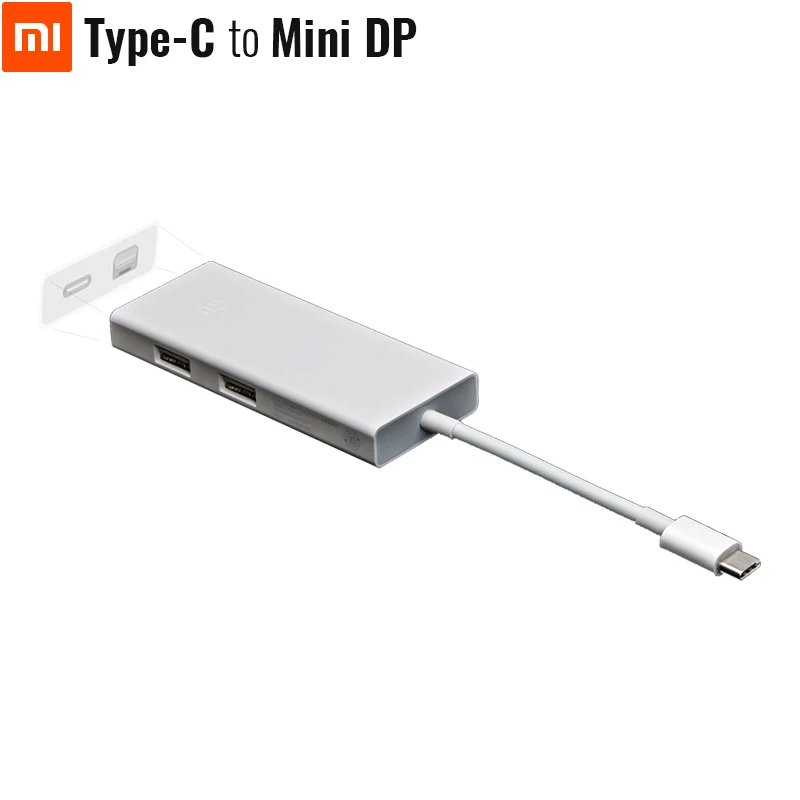 Xiaomi USB-C-Mini DP многофункциональный конвертер Дисплей порт удлинитель зарядное устройство PD3.0 65WMax 4 к/60 Гц концентратор передачи данных - Цвет: Белый