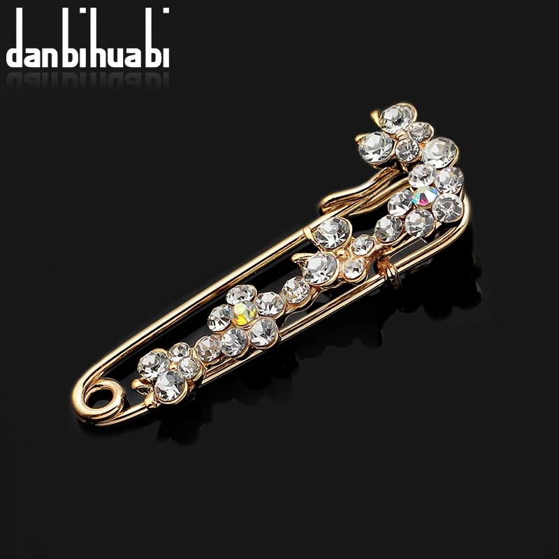 Brooch vintage brooch pins scarf pins and brooches for women rhinestone animal hijab pins badge animal broches jewelry fashion