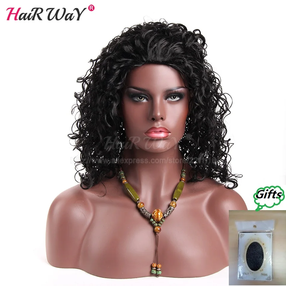 

Newest medium long hair wigs Afrio kinky curly synthetic wigs Cheap high quality Hot sale fashionable women's wig Free shipping