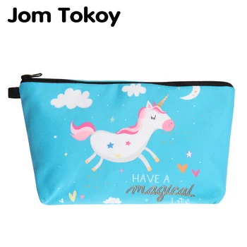

Jom Tokoy 3D Printing Cute unicorn Cosmetic Bag Fashion Women Brand makeup bag