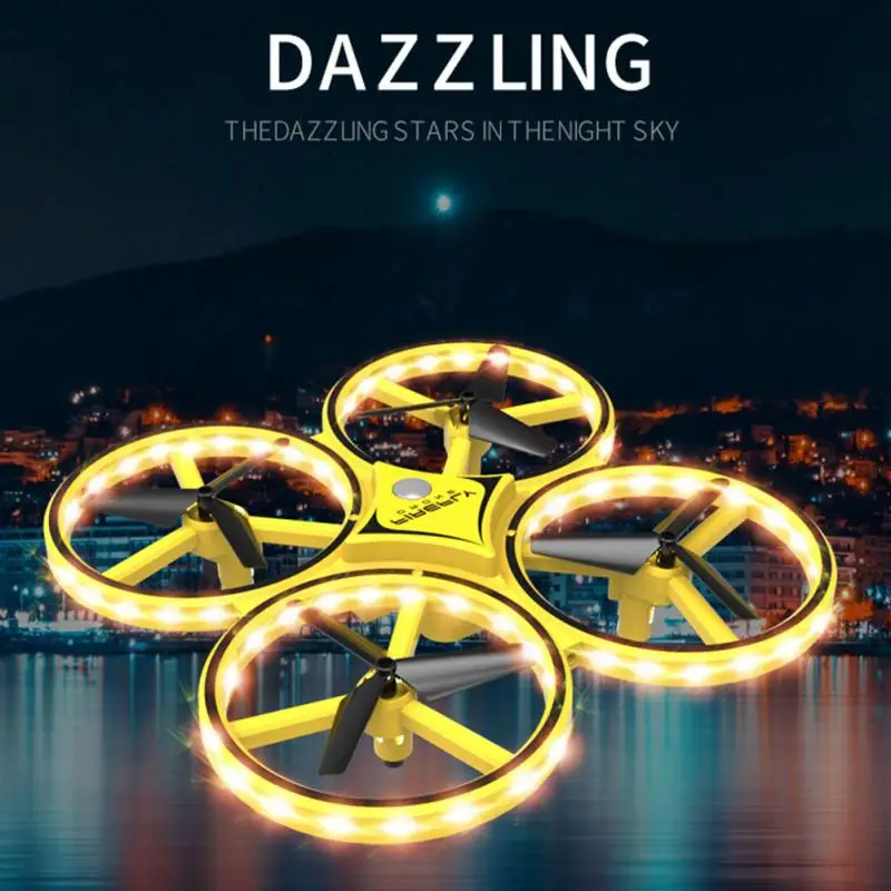

Children Aircraft LED Lighting Quadcopter Drone Gravity Sense Four-Axis Smart Watch Toy Remote Control Gesture Interact Toy