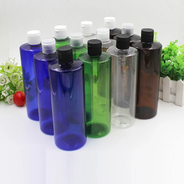 

2/10pcs 500ml Plastic Empty Transparent PET Bottle with Flip Cover Cap 500cc Cosmetic Refillable Sub bottling Package Conatainer
