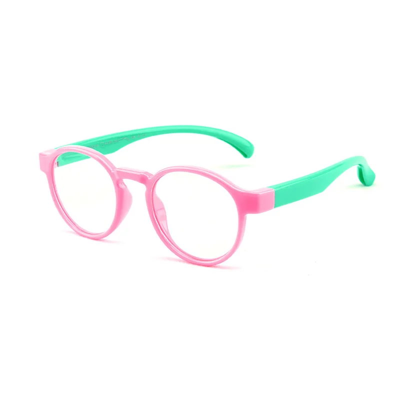Seemfly модные детские анти-голубые лучи очки круглая рамка силиконовые детские очки против усталости Компьютерные очки для девочек и мальчиков