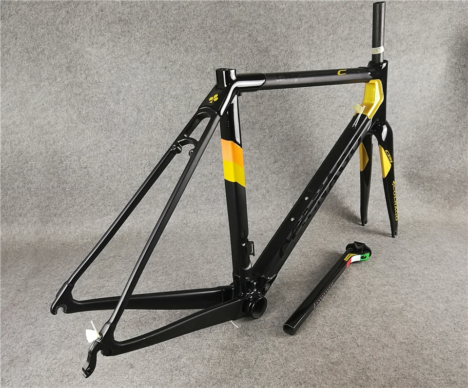 Полностью карбоновая велосипедная Рама Colnago C64, карбоновая велосипедная Рама для шоссейного велосипеда Di2, наклонная черная Золотая велосипедная Рама C64, немецкая команда