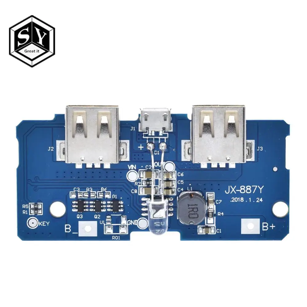 18650 Dual Micro USB 3 7 В до 5 2A Boost Мобильный Внешний аккумулятор DIY литиевая батарея