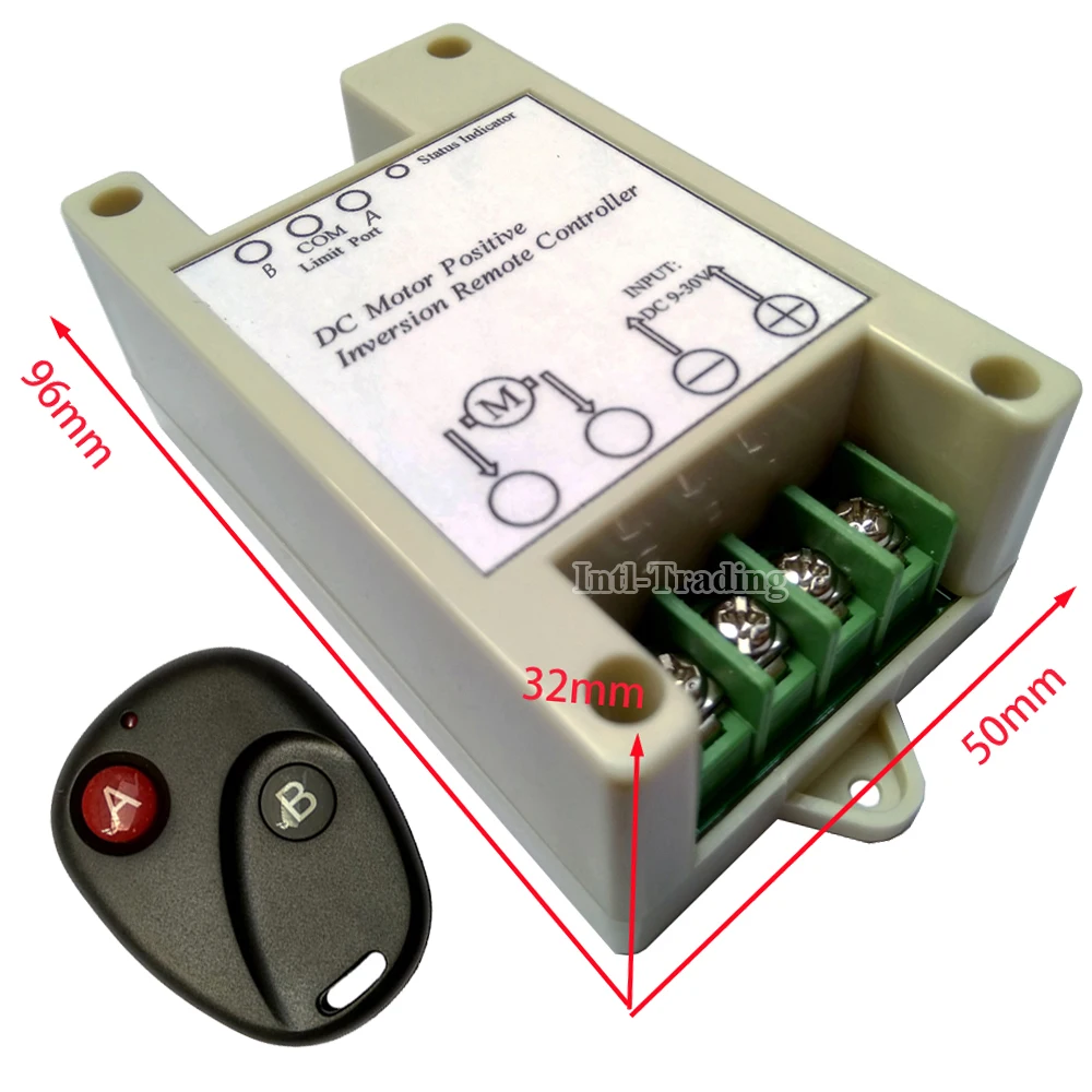 

DC 9-30V 10A Switchable Wireless Positive Inversion Controller -Jog/Self-Lock/Interlock Control for DC Motor Linear Actuators