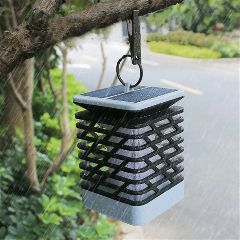 

Creative LED Solar Panel Simulation Flame Lights Waterproof Outdoor Garden Lawn Torch Wall Lamp Wedding Holiday Decoration
