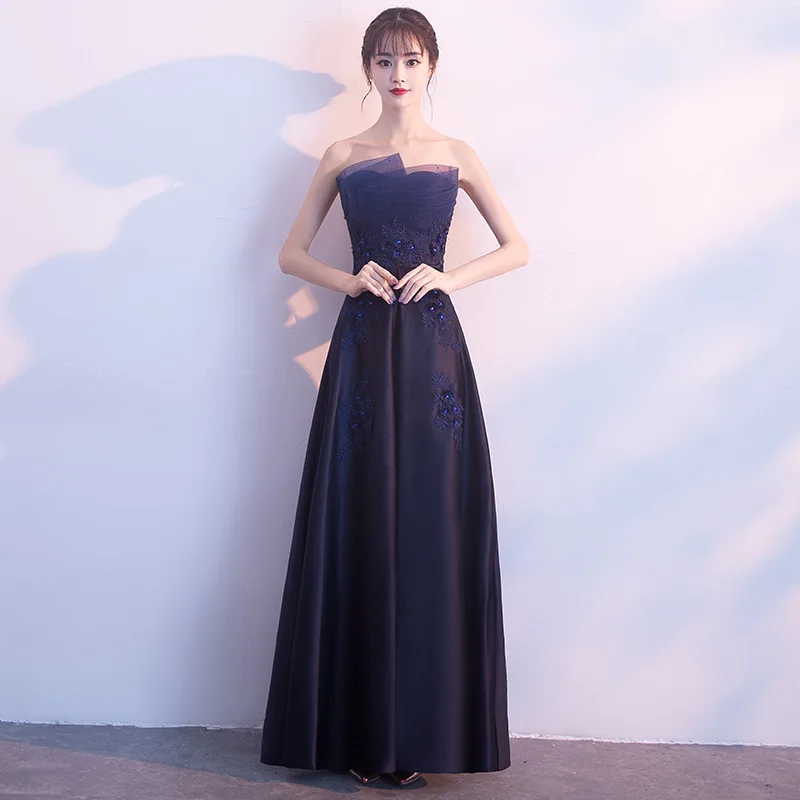 

New Breast-Wiping Embroidery Bridesmaid Dress 2019 Formal Wedding Party Prom Reflective Dresses robe de soiree vestido de noiva