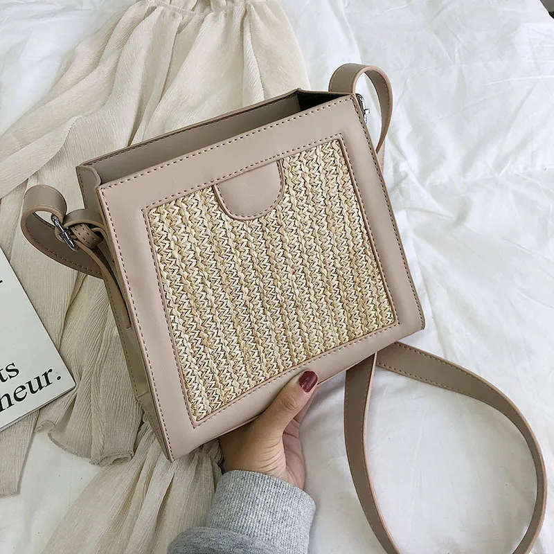 

Female Crossbody Bags For Women 2019 Quality PU Leather Luxury Handbags Designer Sac A Main Ladies Straw Shoulder Messenger Bag