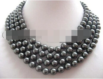 

ddh002104 70" Natural 8mm Round Tahiti Black Shell Pearl Necklace