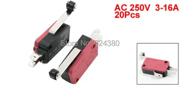 

20 Pcs / Lot x SV-166-1C25 AC 250V 16A Long Hinge Roller Lever Arm Momentary Micro Switch Microswitch SPDT 1 NO 1 NC