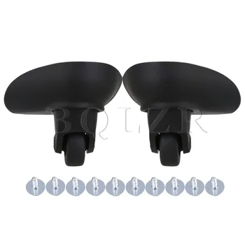 

2x BQLZR 9.2x10x4.1cm Black Luggage Wheels DIY Replacement w/10 Screws