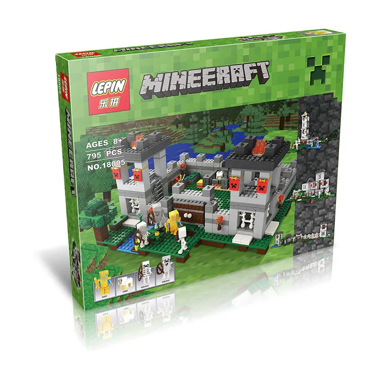 

Model building kits compatible with legomy worlds MineCraft The Fortress 21127 18005 Educational toys hobbies for children