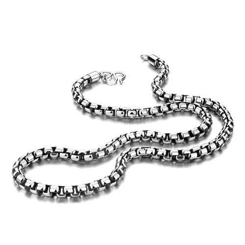 

Genuine Retro Thai Silver Men Pendant Necklace Fashion Solid 925 Silver 6 mm 61cm Box Necklace Sterling Silver Men Jewelry Gif