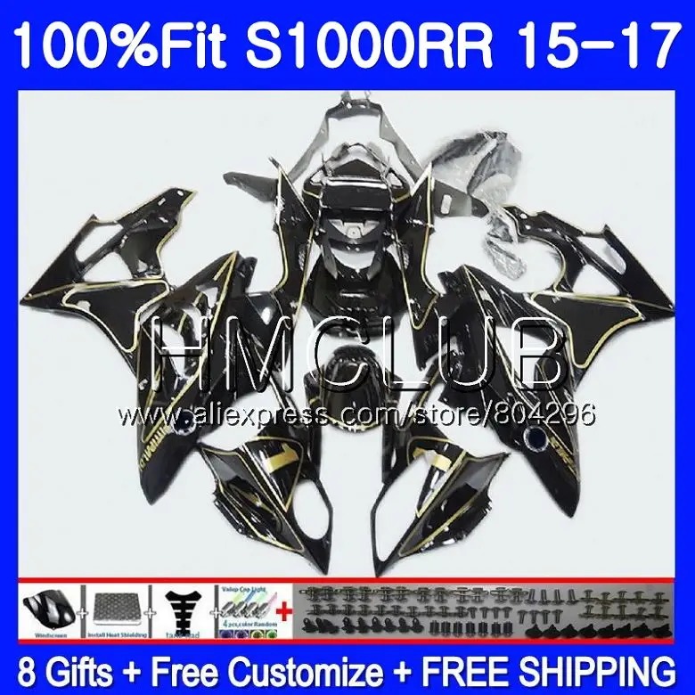 

Injection mold For BMW S 1000RR S1000 RR S1000RR 15 16 17 Bodywork 118HM.1 Golden black S 1000 RR 2015 2016 2017 Fairings Body