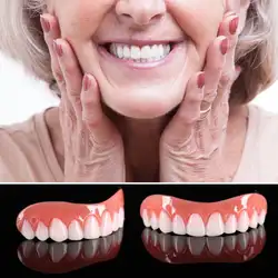 Шт. 1 шт. силиконовые имитации зубов подтяжки протез комфорт Fit Зубы Топ косметический шпон один размер подходит для всех 2U1208