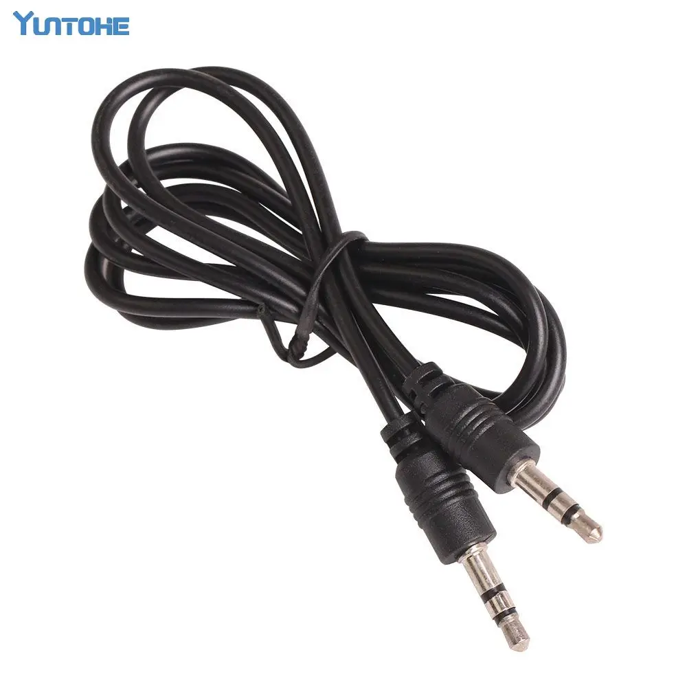 Wholesale 100pcs/lot Black 1m 3.5mm Male to Male Plug Audio Cable for