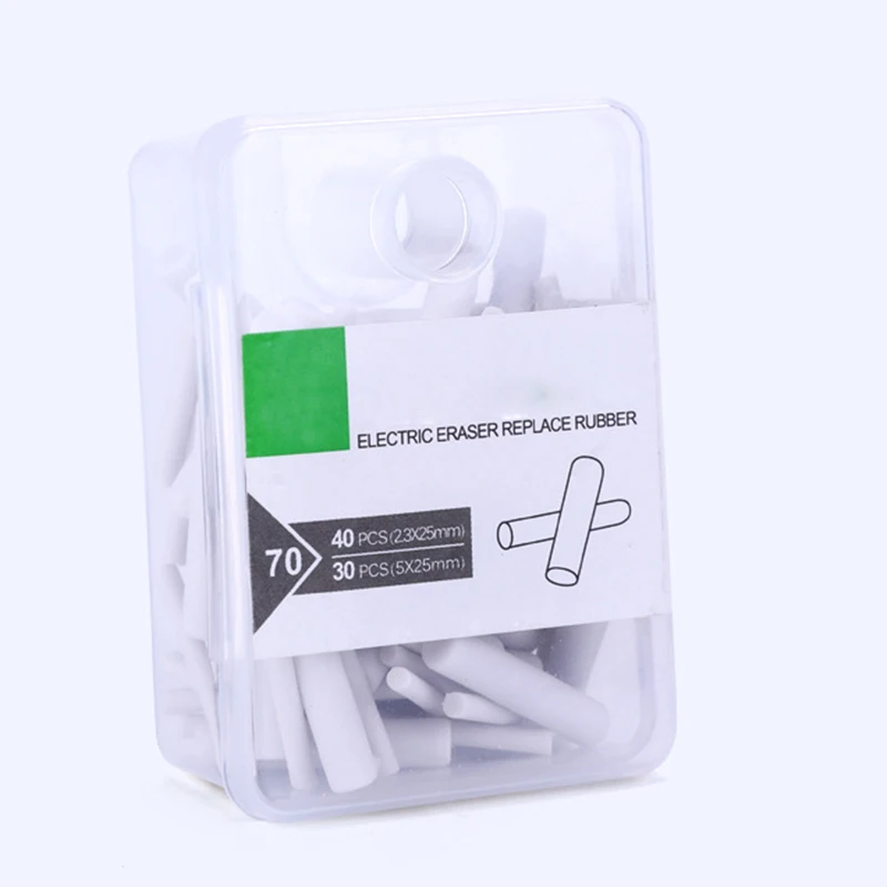 70PCS Mini Electric Eraser Electronic Rubber Kawaii Mechanical Pencil Erasers For School Kids Stationery Office Supplies