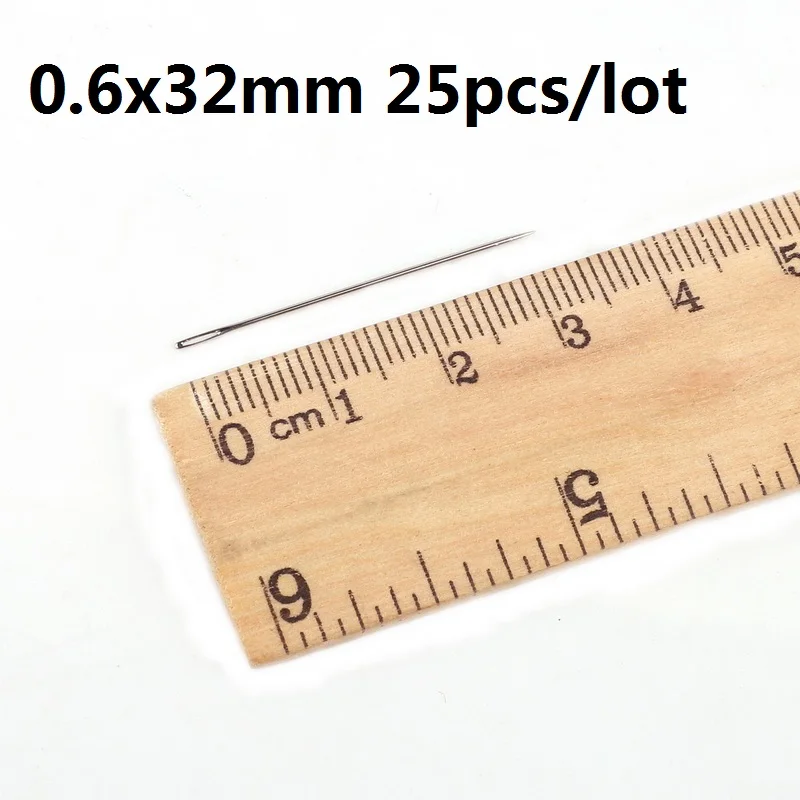0.6 x 32mm 25 шт. Нержавеющая сталь Швейные иглы, булавки, набор для рукоделия, для домашнего использования, ремесла бытовые швейные аксессуары ручной работы - Цвет: 0.6 x 32mm