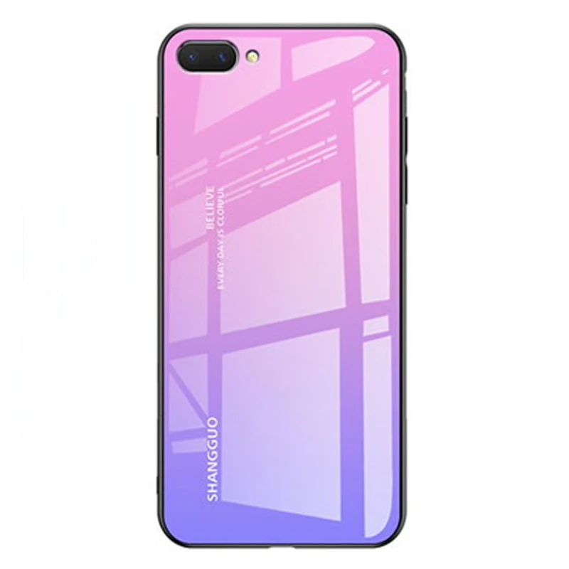 Роскошный стеклянный чехол для телефона Oppo A3s, чехол с градиентом, чехол из закаленного стекла 6,2 ''для Oppo A 3s a3s, чехол OppoA3s, чехол s Coque
