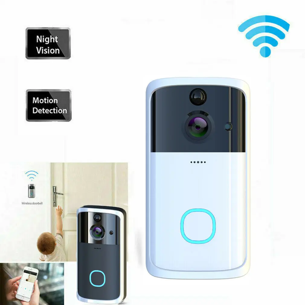 Умный WiFi дверной звонок беспроводной ИК-видео камера Интерком запись ночного