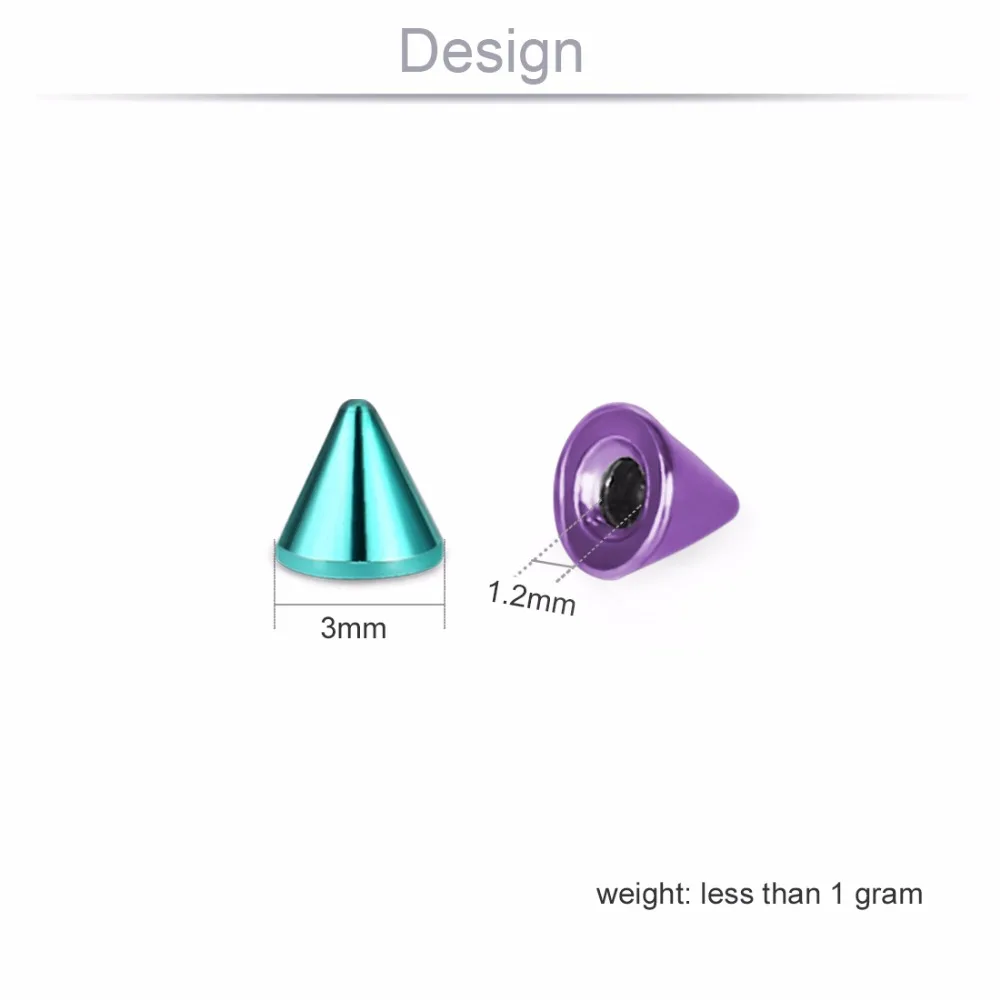 Piercing Jewelry Body Piercing Earrings Ear Piercing Jewelry Metal Jewelry Body Piercing Jewelry Body Jewelry 8pcs Steel Cone Head Balls for Piercings