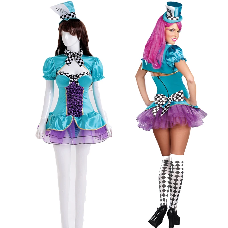 Женский Сексуальный Костюм Алиса Mad Hatter Мини Короткое платье балетная кукла