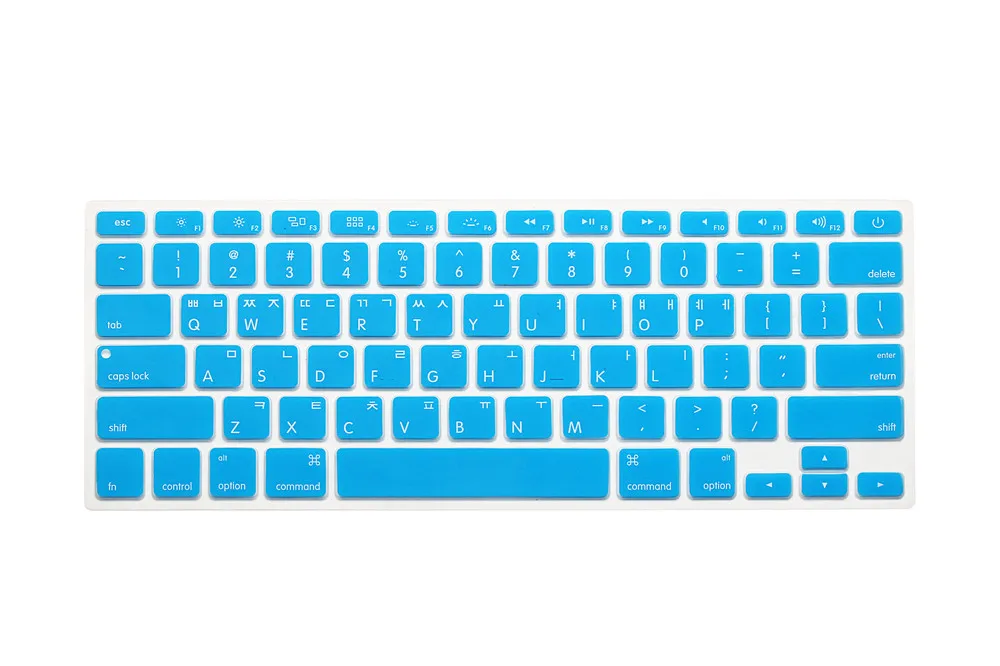 Корейские корейские буквы силиконовая клавиатура крышка наклейка защитная пленка для Macbook Air 13 Pro 13 15 17 с retina - Цвет: Sky blue