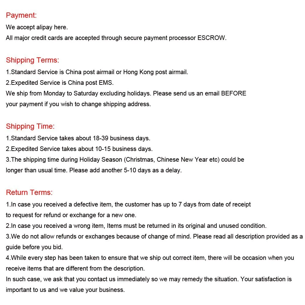 store terms