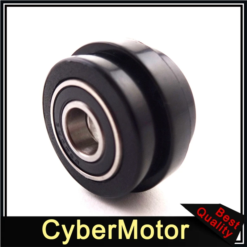 Black 10mm ID Motorcycle Lip Chain Roller Tensioner Pulley Guide For Pit Trail Dirt Motor Bike Mini Motocross