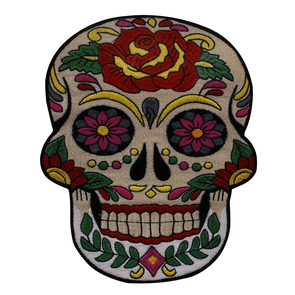 San Diego Fia Tuck Patch Suga Skull Flowe Emboideed Ion On