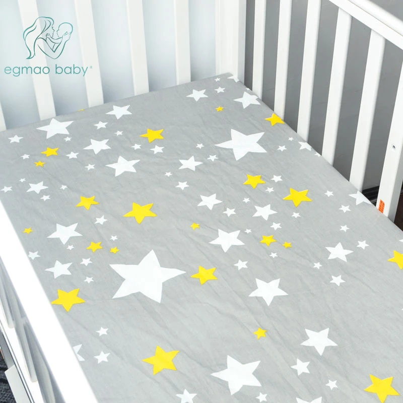 ﻿Buy Crib Sheets, Fitted Soft Woven Cotton Sheet, Bedding with Unisex