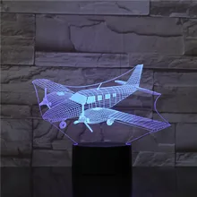 Воздушное судно игрушка "самолет" 3D ночник с сенсорным/дистанционное управление Светодиодный свет Рождественские подарки Детские хобби AS1783