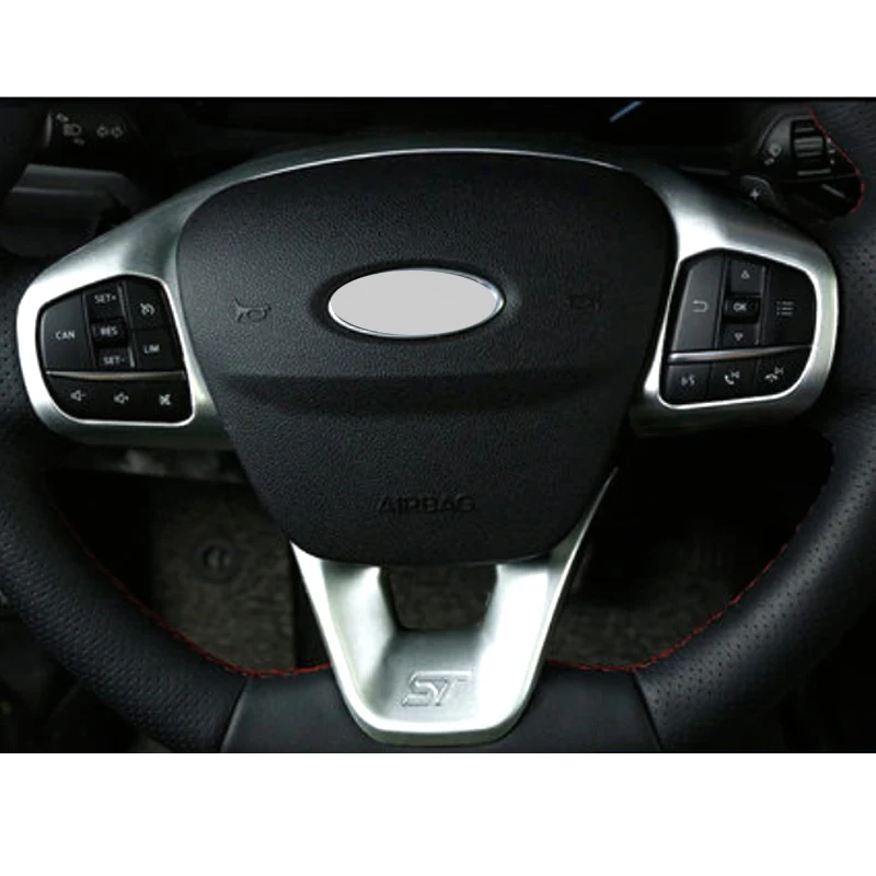 For Ford Fiesta MK8 2017 2018 Accessories ABS Carbon Fiber Stlye ST Car Steering Wheel Trim Control Button Frame Cover Styling For Ford Fiesta MK8 2017 2018 Accessories ABS Carbon Fiber Stlye ST Car Steering Wheel Trim Control Button Frame Cover Styling