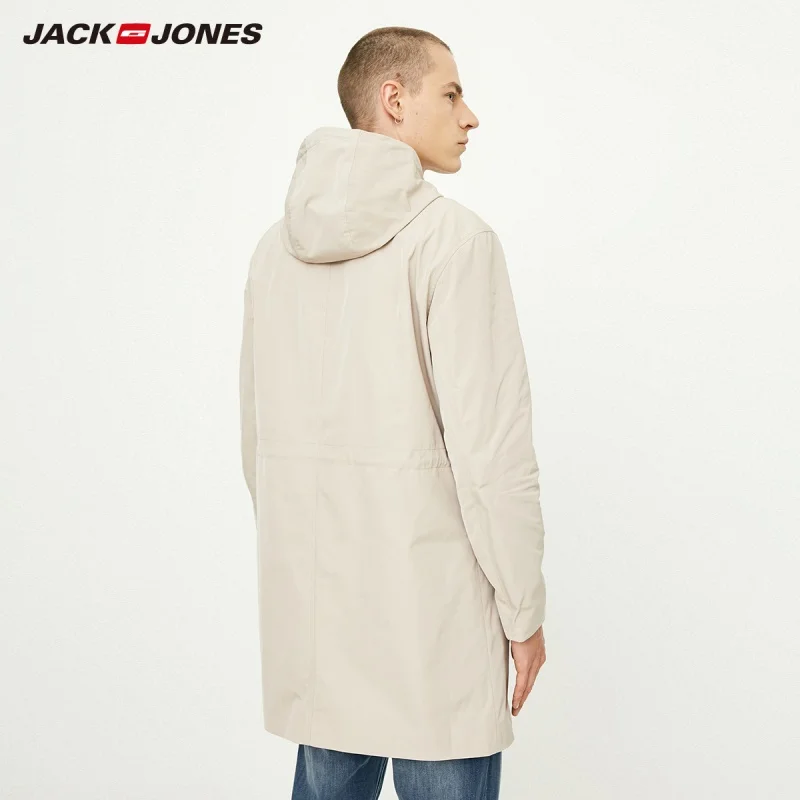 JackJones мужской длинный плащ с капюшоном ветровка мужская одежда 218321522