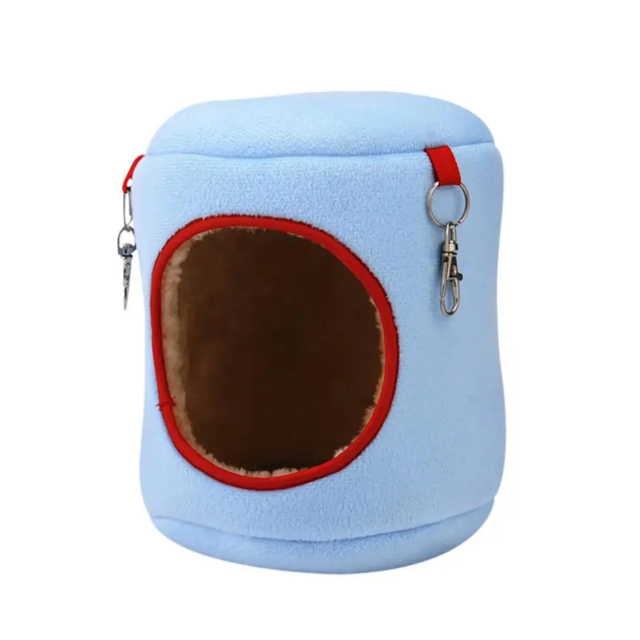 Теплая кровать гамак для крысы белка зимние игрушки домашнее животное хомяк клетка дом подвесное гнездо игрушка для хомяк, домашнее животное поставки - Цвет: blue