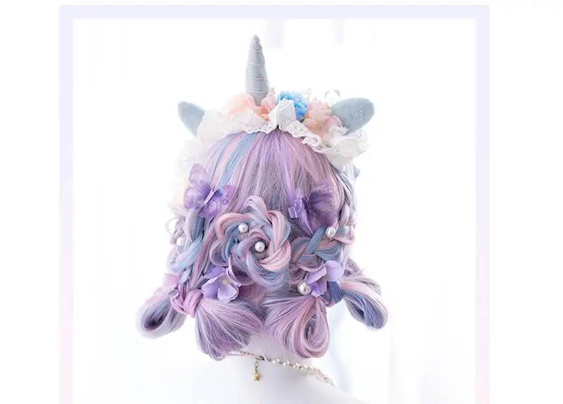 Принцесса сладкий японский парик Лолиты Лолита парик "кролик" два цвета постепенно меняющийся каждый день длинные вьющиеся волосы