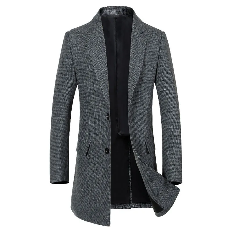 Gray Wool Trench Coat Men 2018 Autumn Winter New Men's Long Trench ...