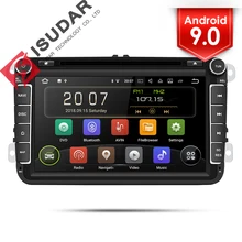 Isudar 2 Din Авто Радио Android 9 для VW/Гольф/Tiguan/Skoda/Fabia/Rapid/Seat/Леон Автомобильный мультимедийный видео плеер gps навигационная система DVR